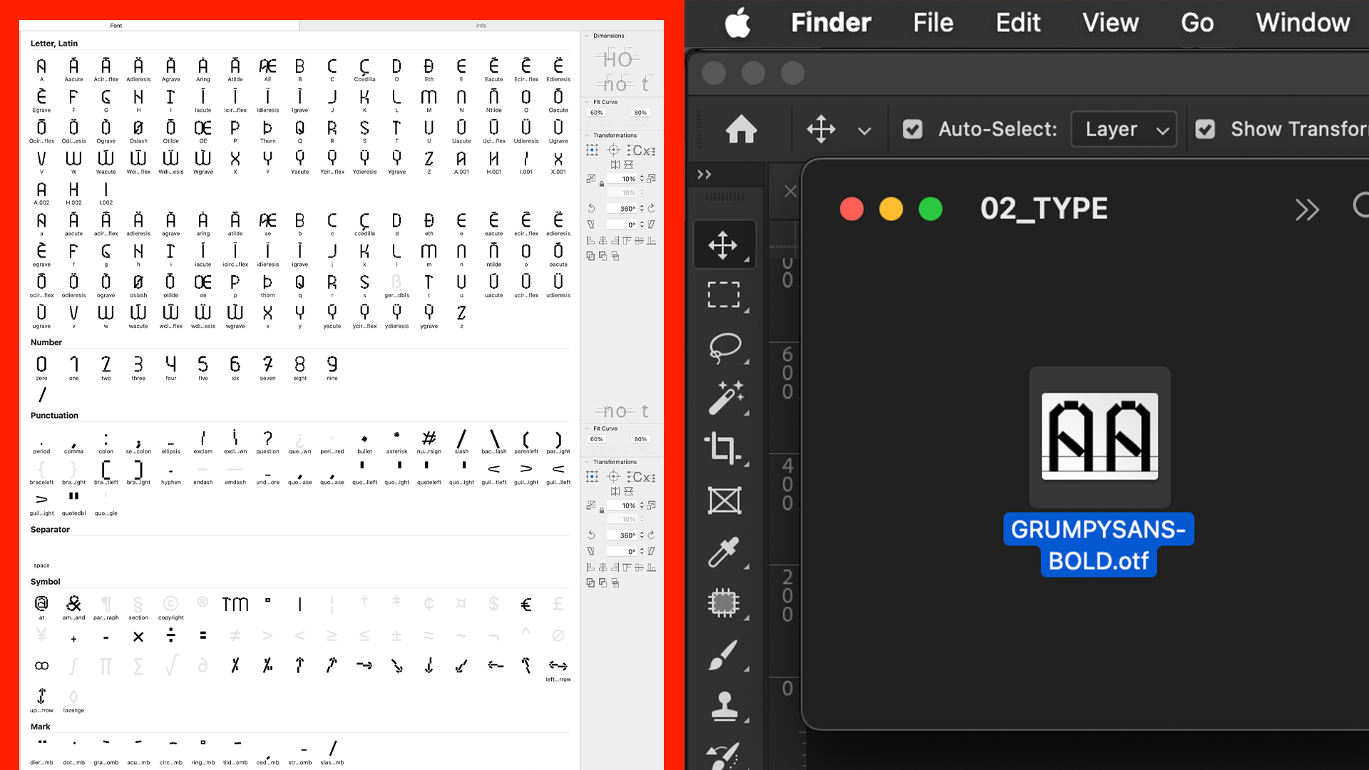 grumpy panda typography final on glyhps