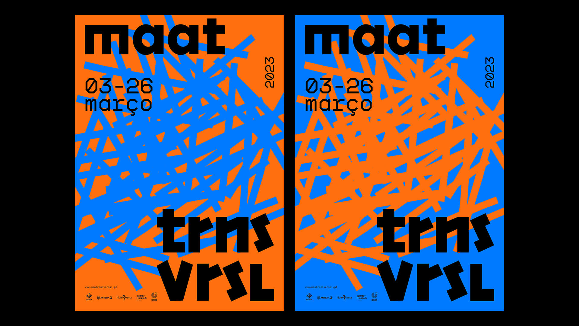 maat transversal orange and blue posters