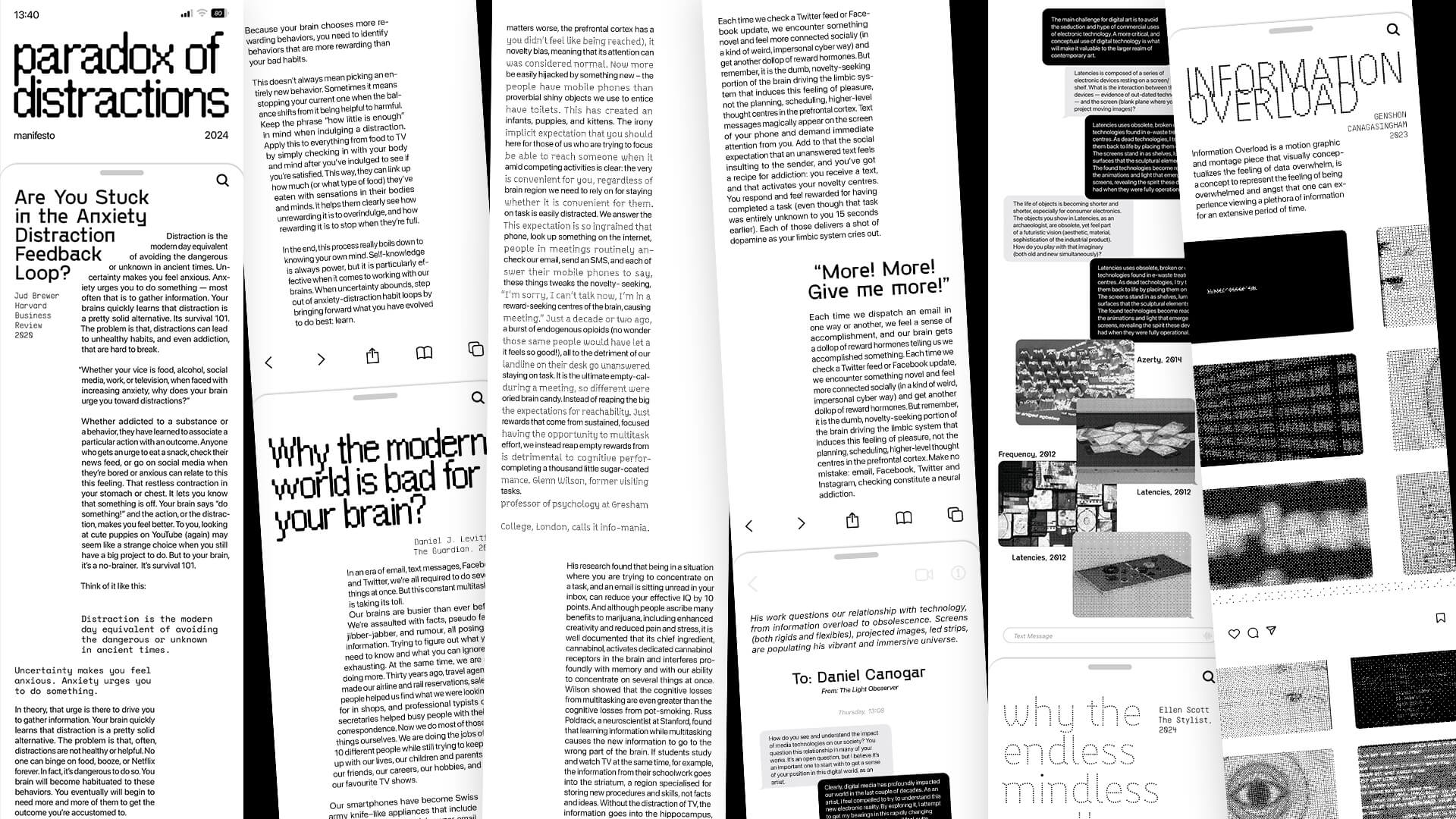 paradox of distractions infinite scroll paper roll