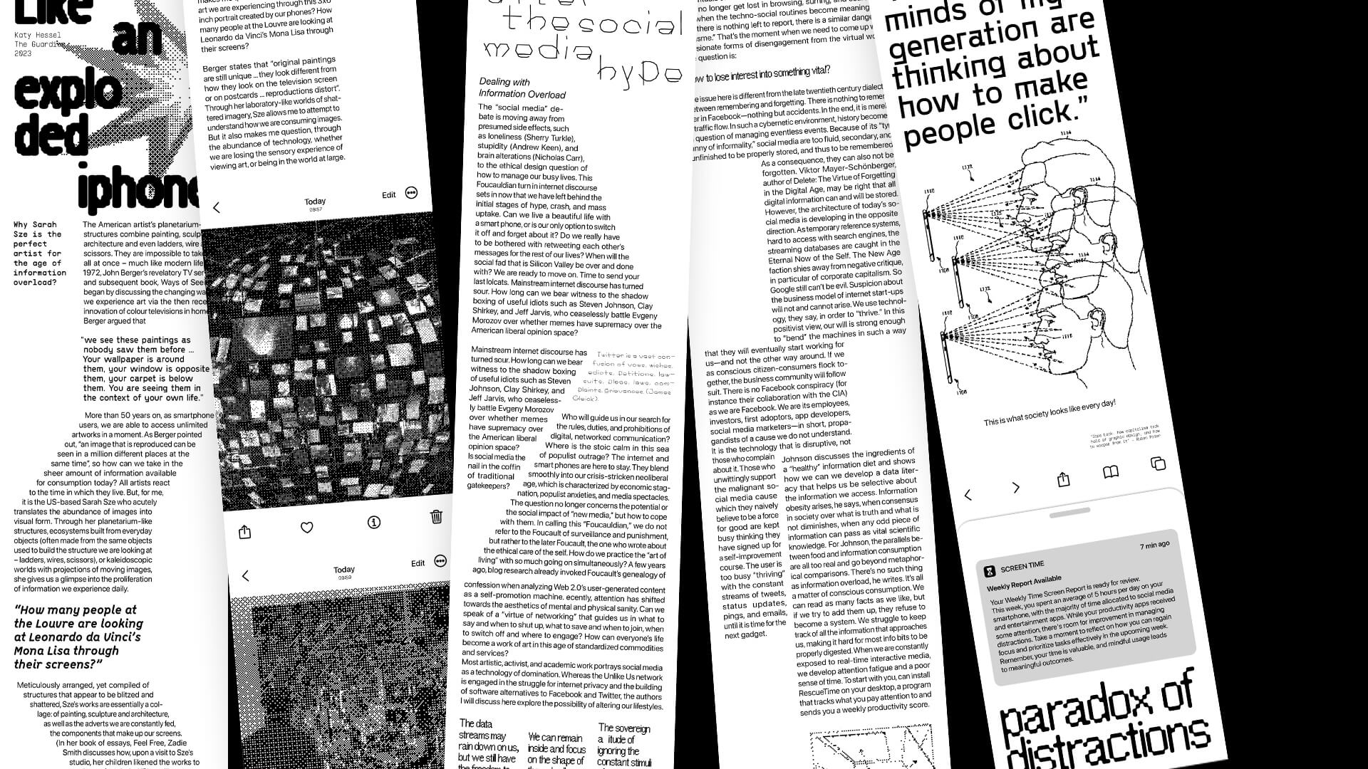 paradox of distractions infinite scroll paper roll