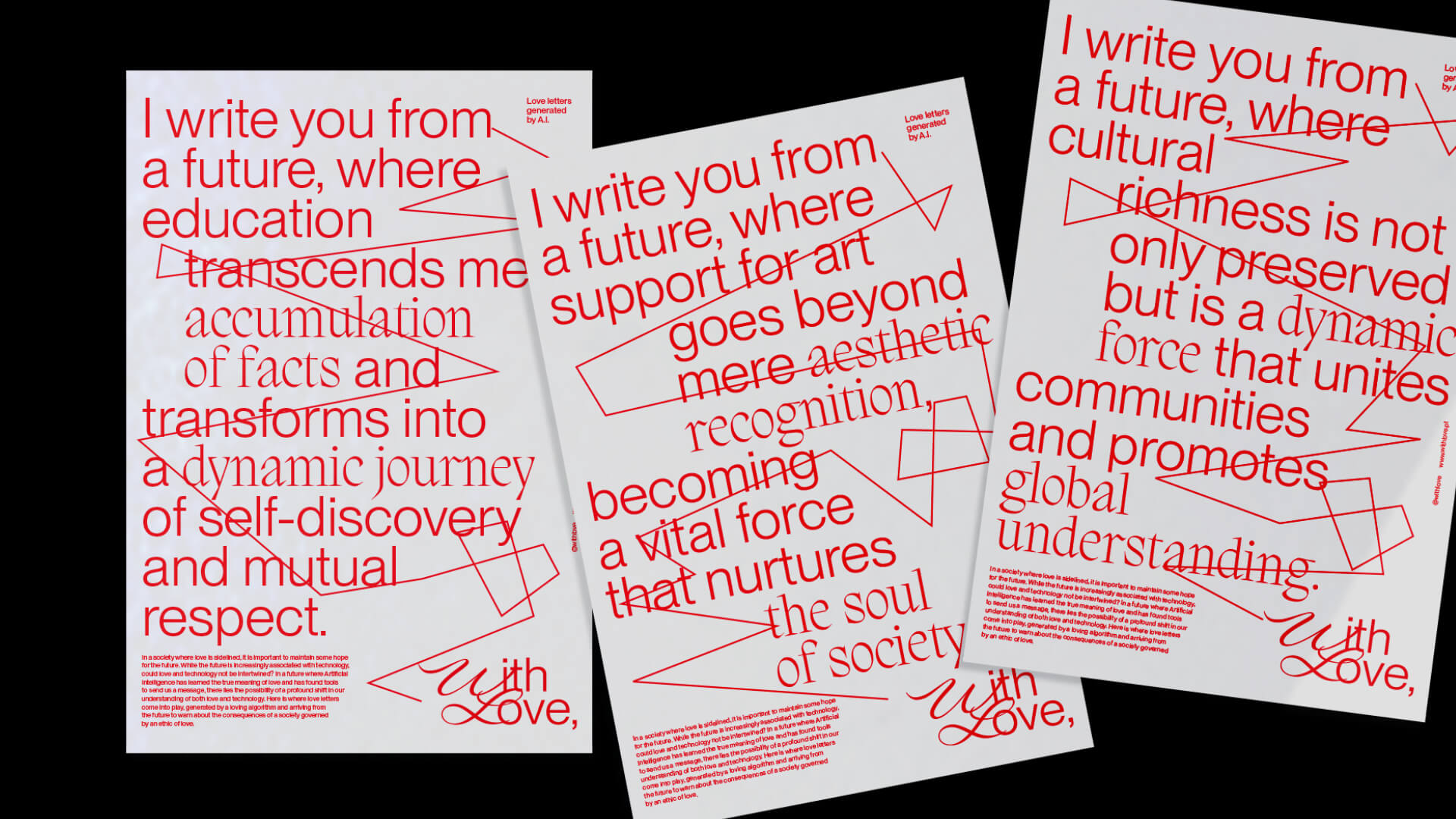 with love set of three posters