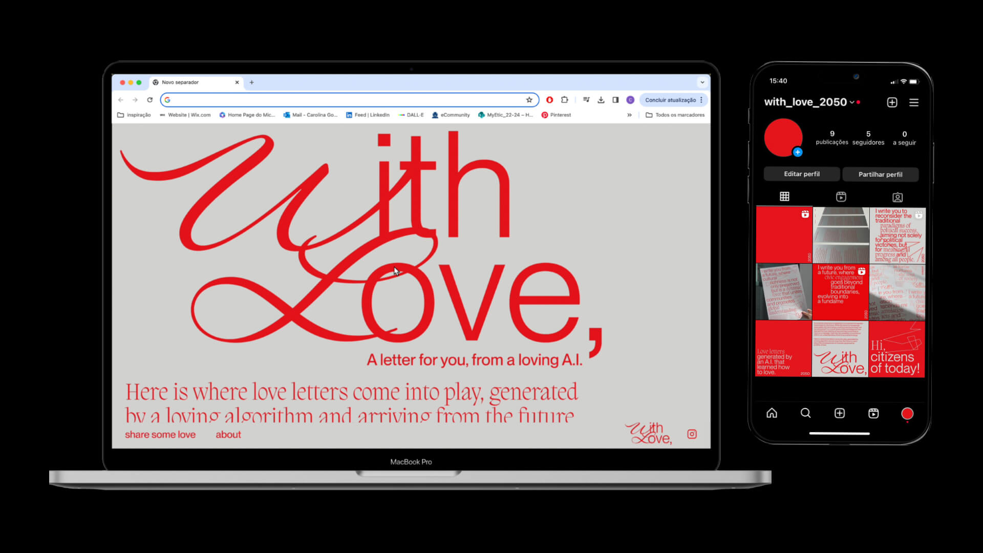 with love website plus social media